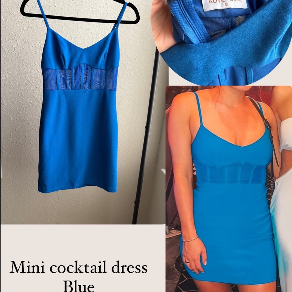 Blue Mini Cocktail Dress
